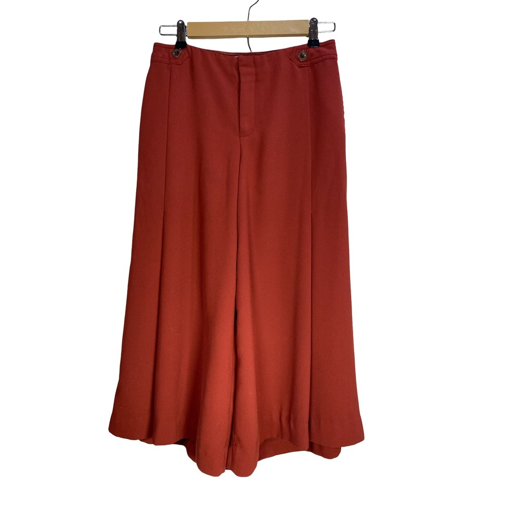 Anthropologie The Essential Culotte Rust Orange Wide Leg Cropped Pants Size 2‎